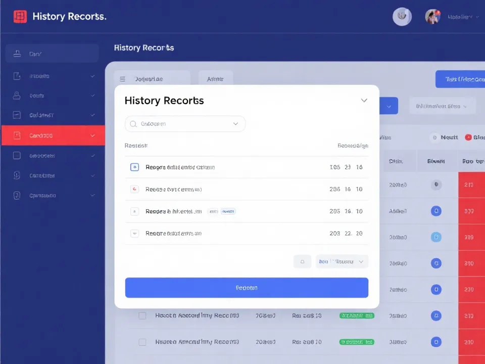 历史中奖记录表格示意图
